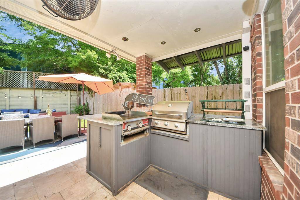 Outdoor Grilling using Natural Gas.  You never have to worry about refilling propane tanks.