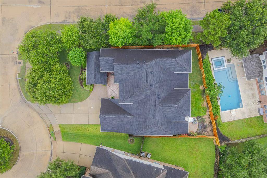 Aerial view of the home.