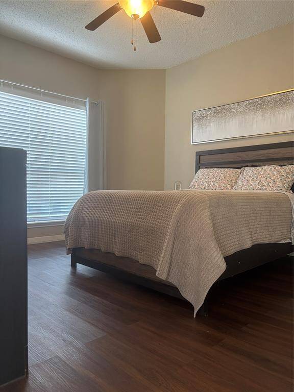 Bedroom overlooking seating area