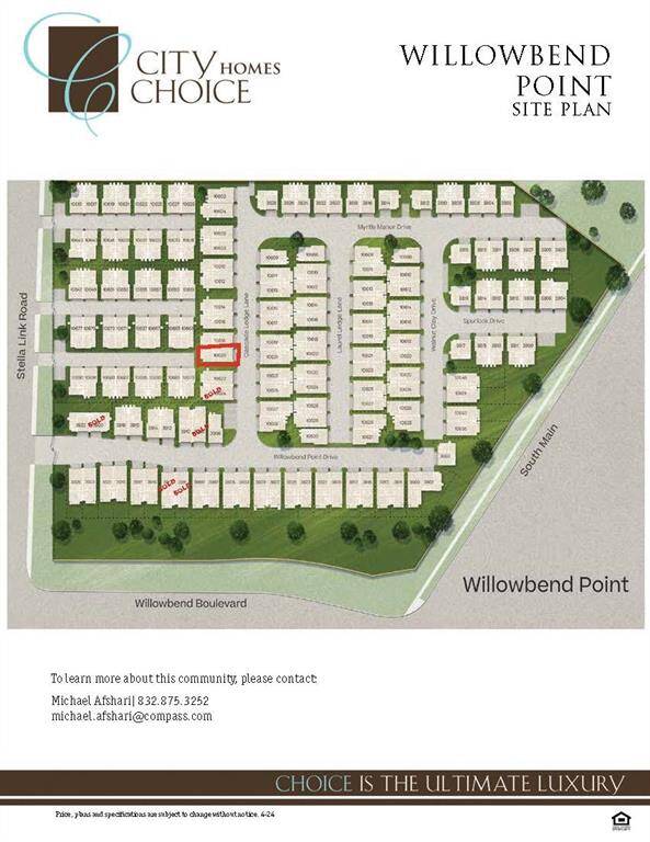 Community Site Plan- Outlined in RED shows the homes respective location!