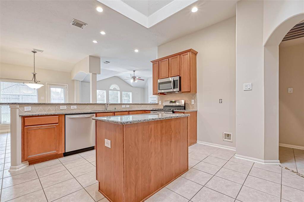 Looking across the kitchen