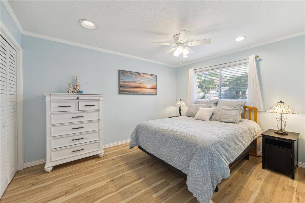 Everything has been updated in this nice size primary bedroom.