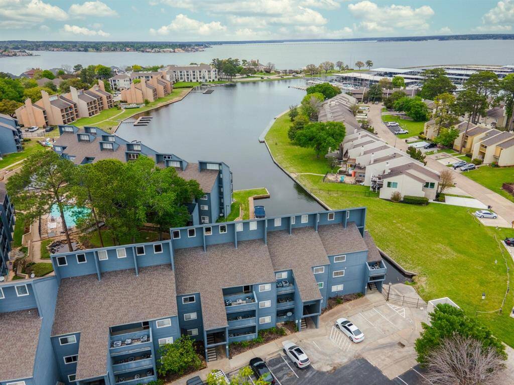 Ariel overview of your view looking up the canal from your living room and patio.