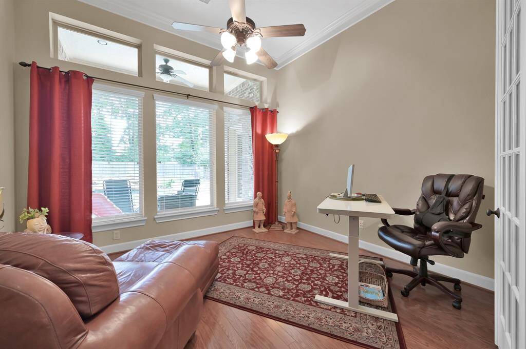 Study Overlooks Backyard Living Spaces.