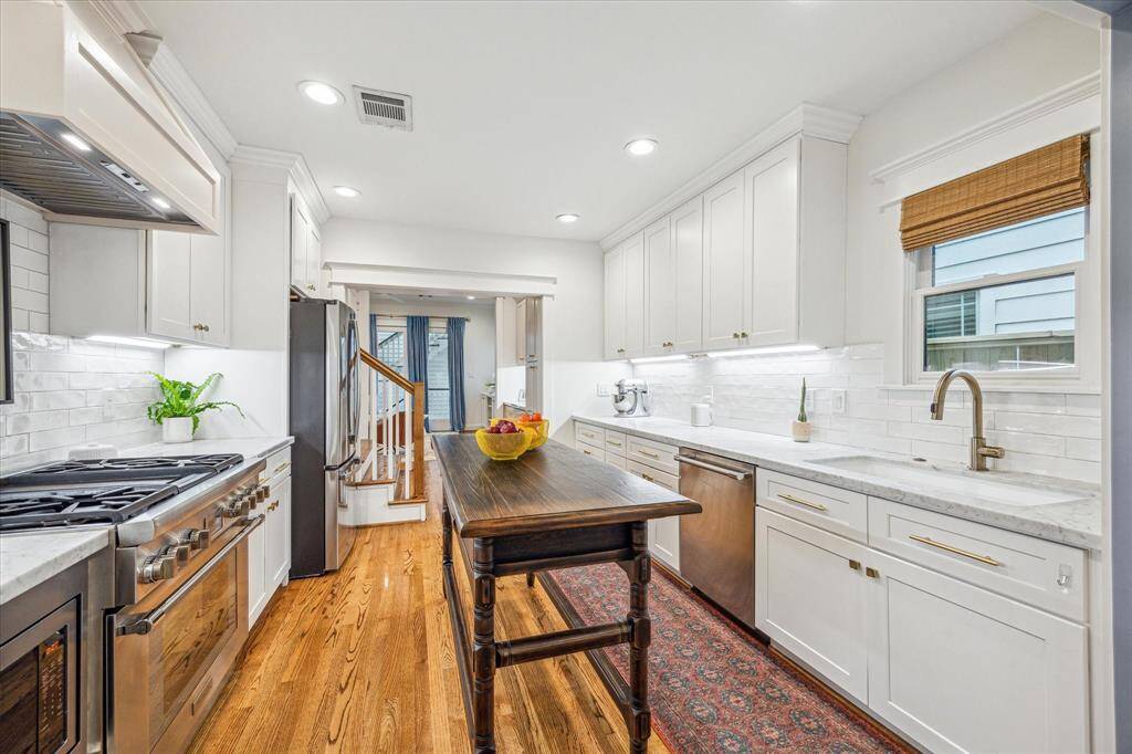 View of the kitchen looking toward the back family room