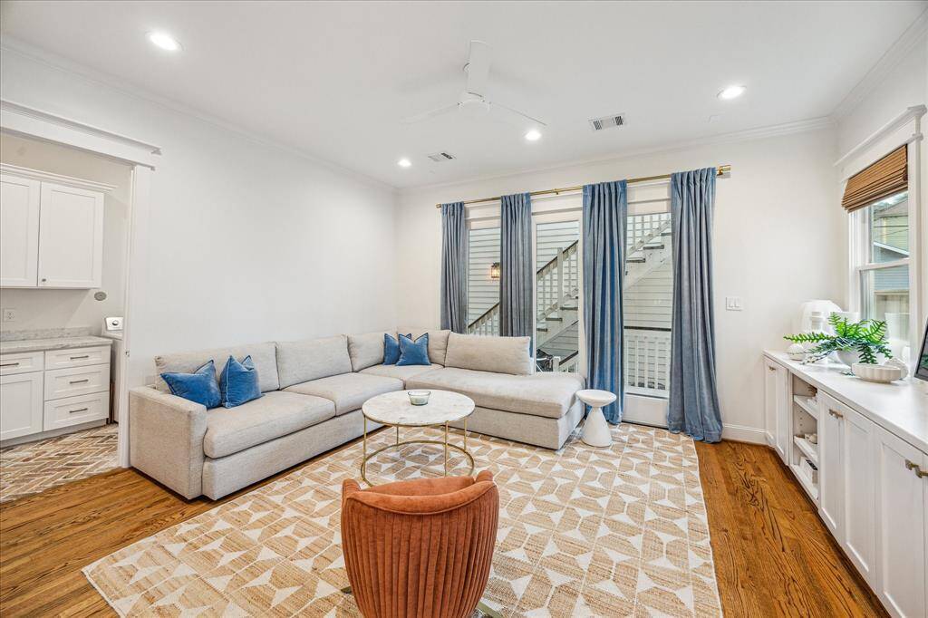 The family room sits at the back of the home. To the left, you'll see your laundry/mud room, which leads to the back entrance and garage