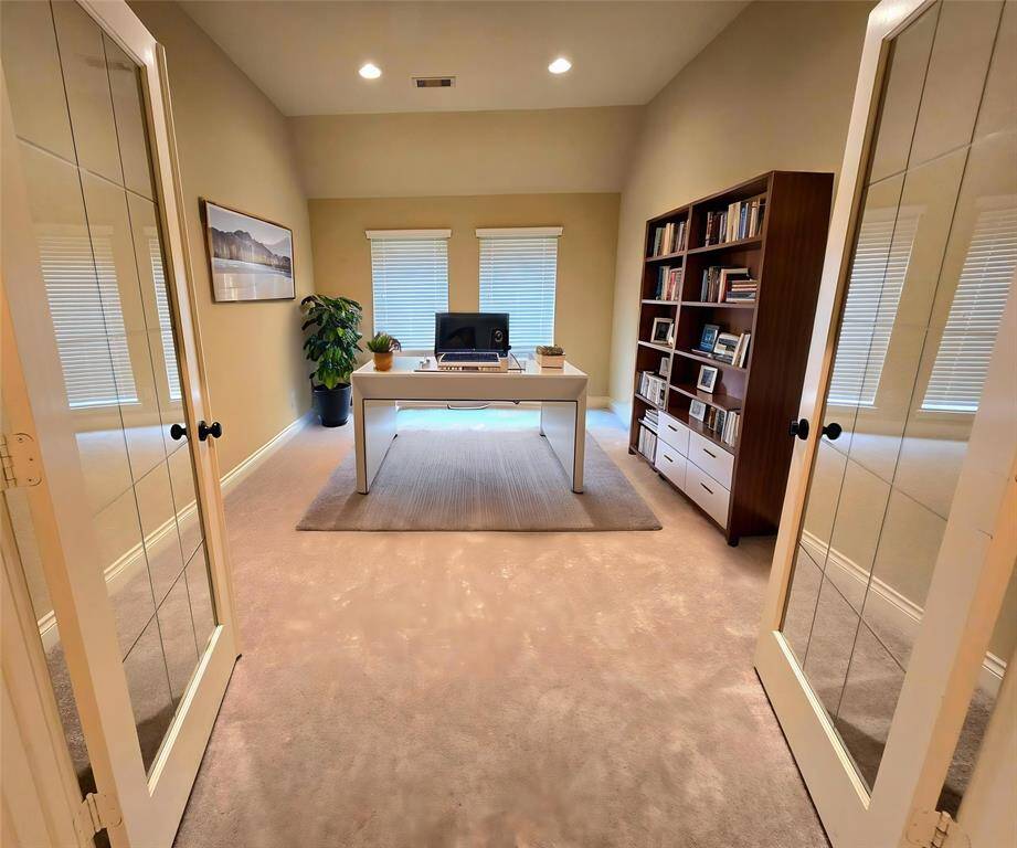 Libary/Study/Family Room/ Office.  Virtually staged for furniture arrangement inspiration