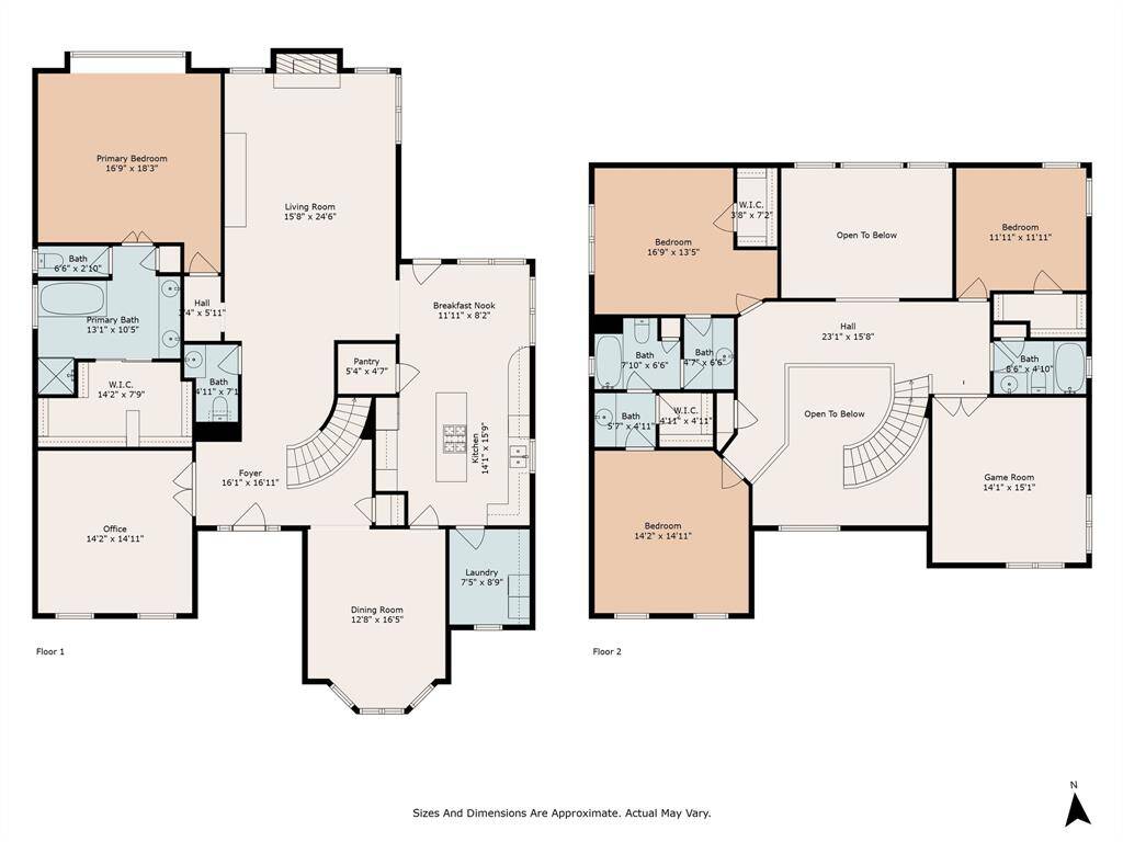 Open, functional two-story floor plan lending to family gatherings and entertaining.