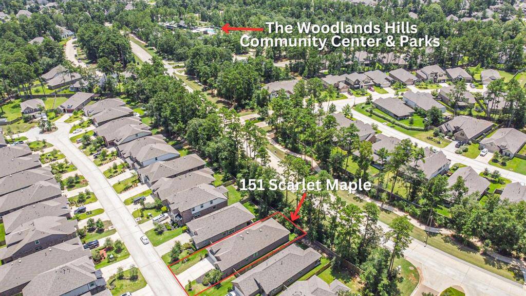 Walking distance to The Woodlands Hills community center