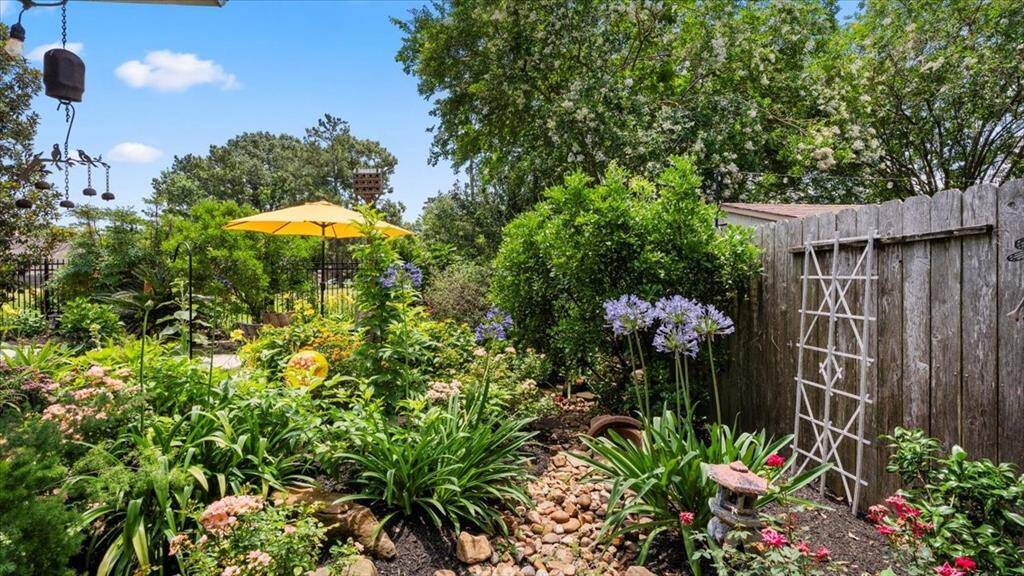Lush botanical gardens in backyard and around the home