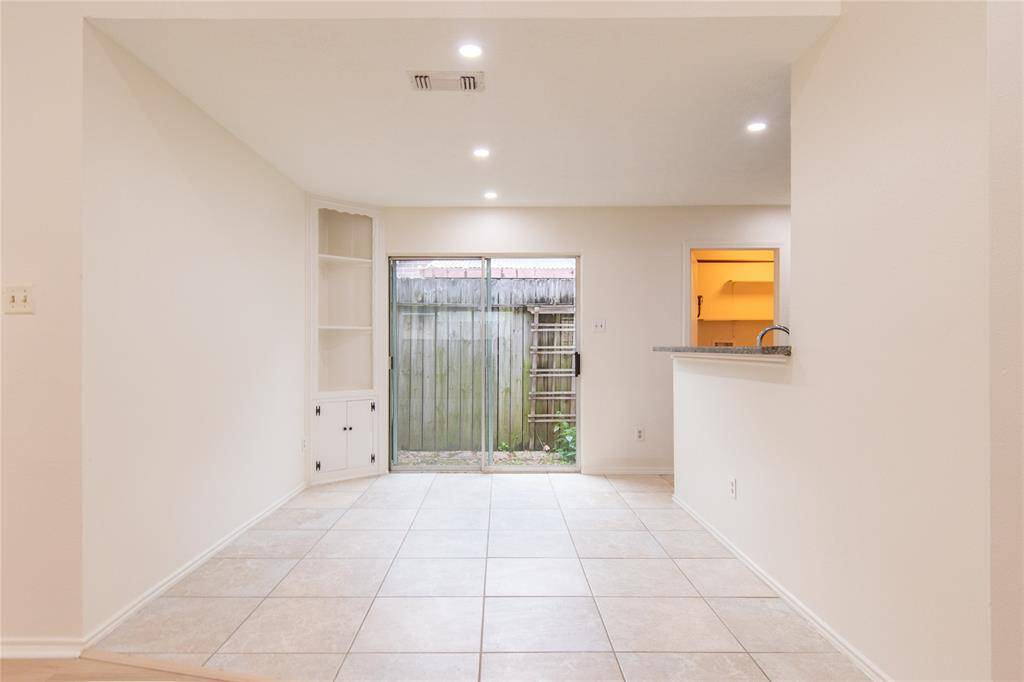 Cozy breakfast nook with direct access to a private patio.