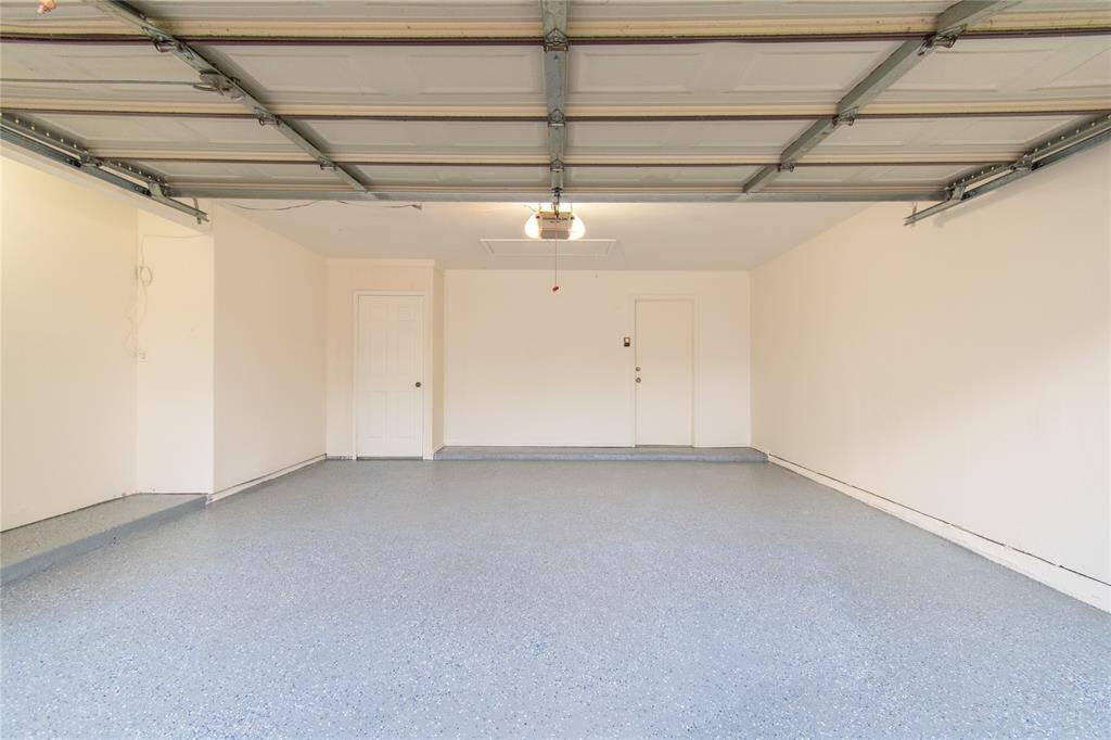 Sleek epoxy garage floor.