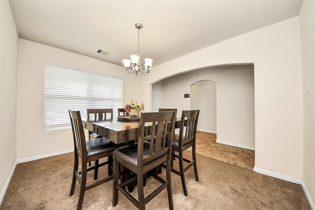 Dining space alongside the entrance