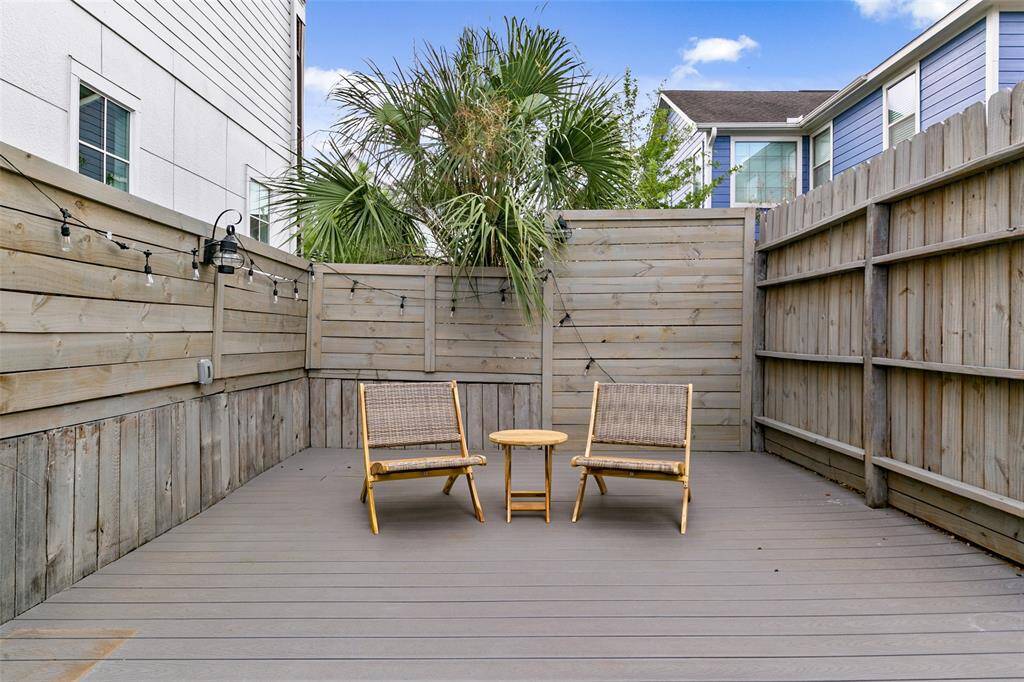 Privacy fence around the entire backyard. Separate locked gate leads to the front yard area.
