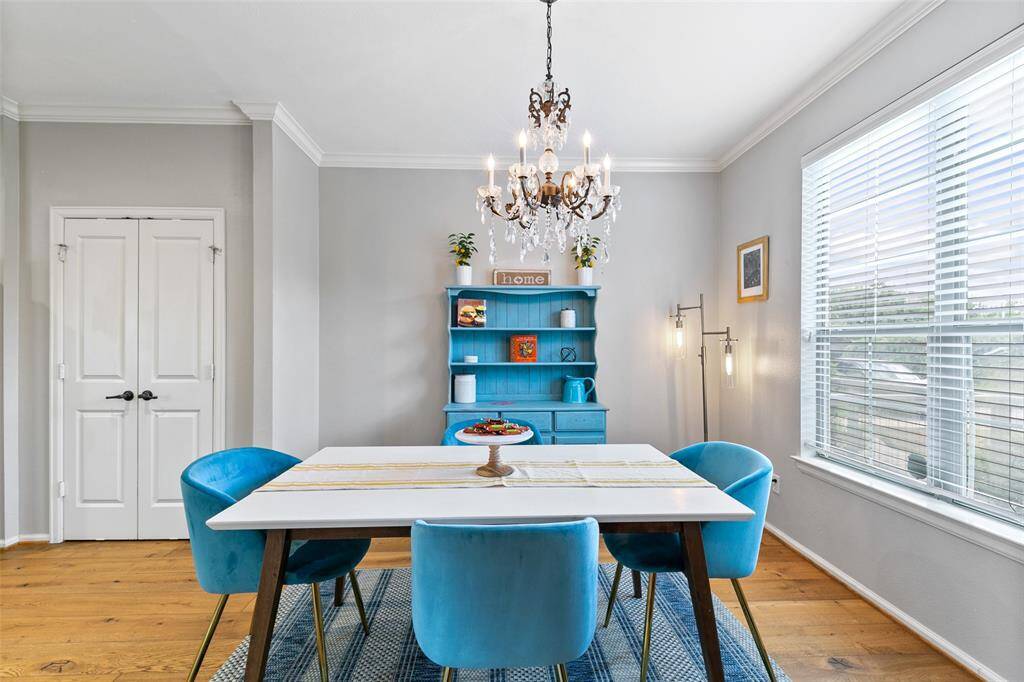 Formal dining area in the front of the house overlooking the street.
