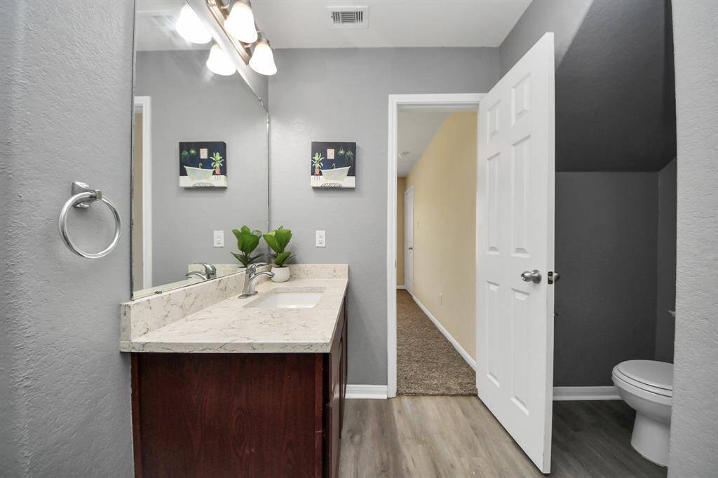Half Bath and be accessed fro Bedroom downstairs or family area.