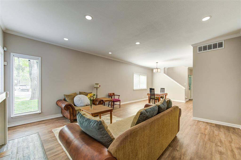Large living room with natural light