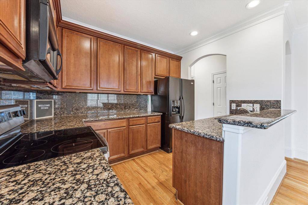 Ample storage in this functional kitchen.