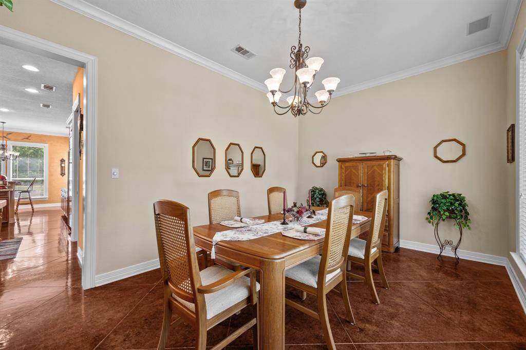 Views from the dining room into the kitchen.