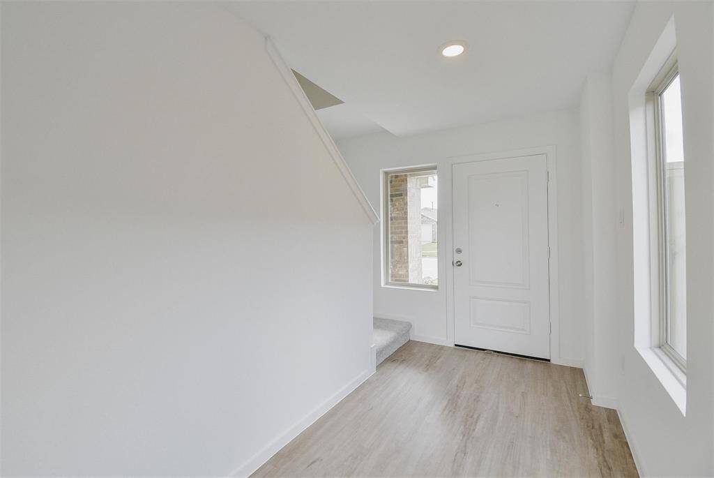 facing the door from family room