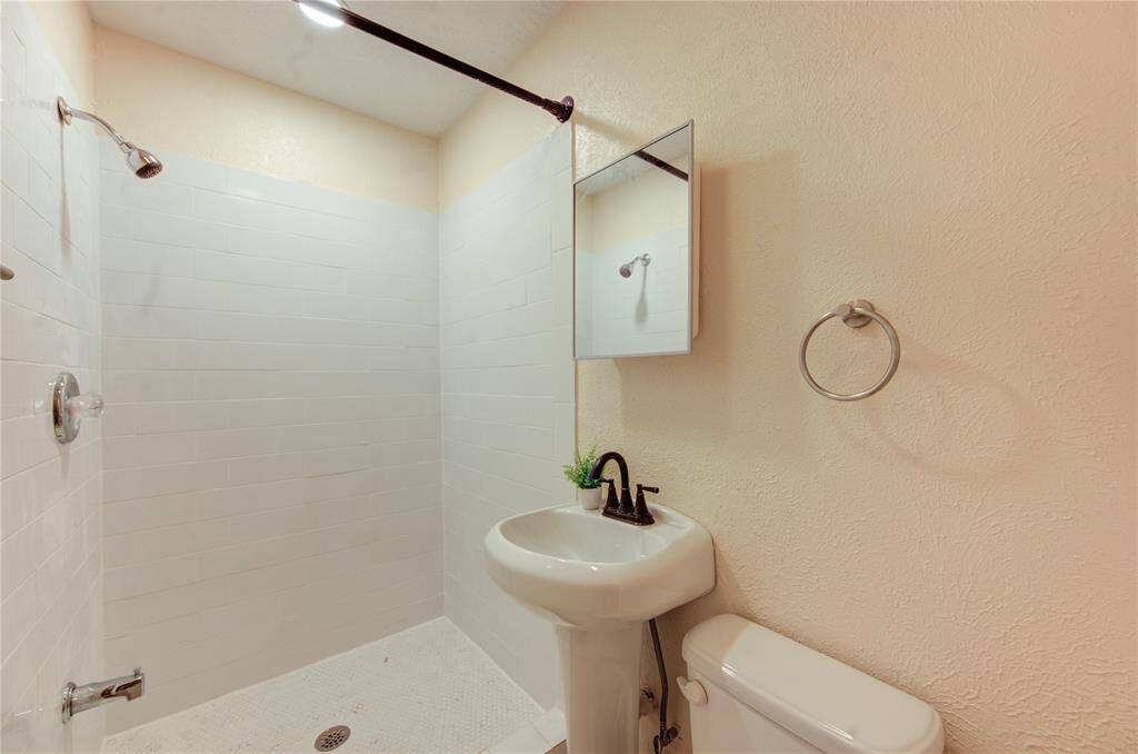 Bathroom with stand up shower