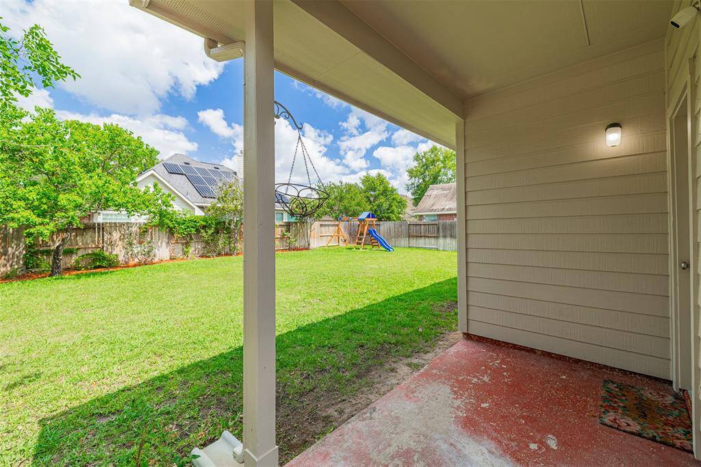 Covered back patio.
