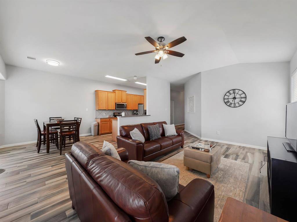 Look at this open space! Perfect for entertaining! Living area has plenty of room for larger furniture!