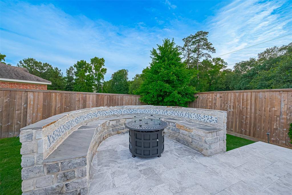 Poolside seating area
