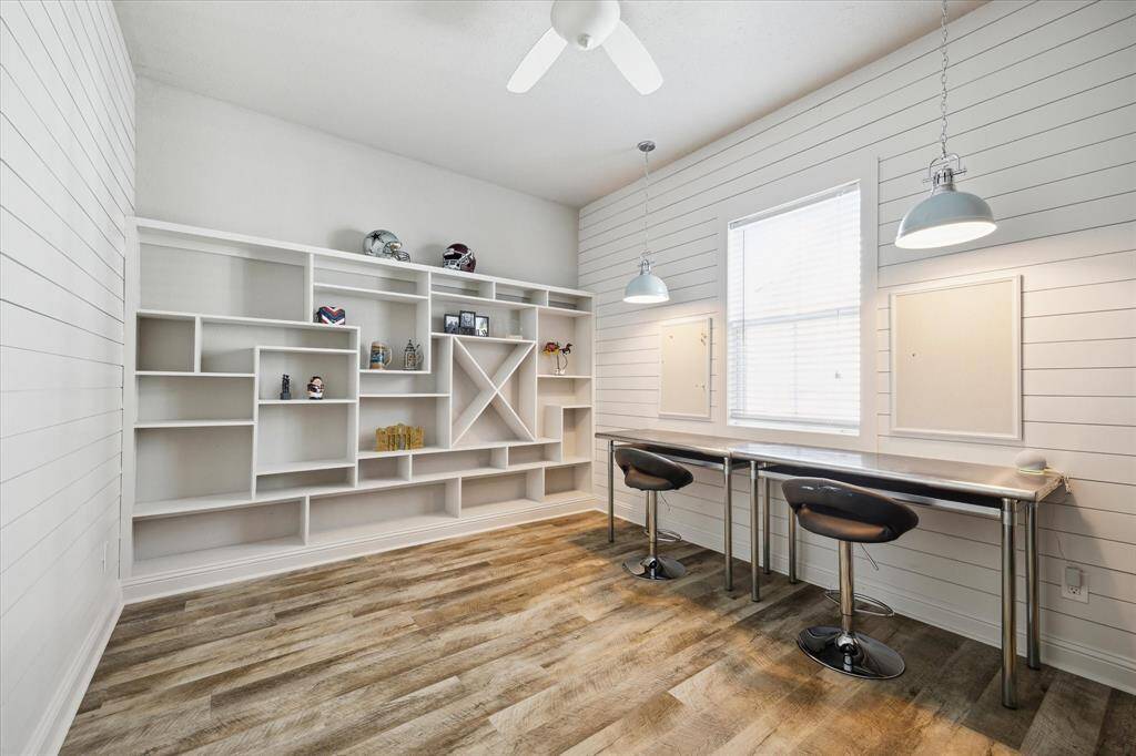 Craft room is located on second level.