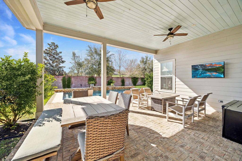 Oversized covered patio is perfect for summer Bar-B-Que.