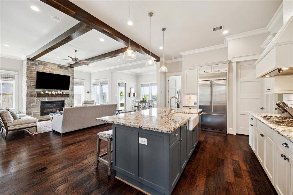 Spacious kitchen is perfect for family gatherings.