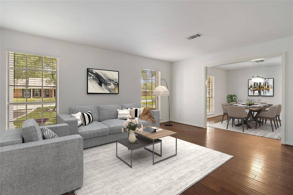 Living room virtually staged