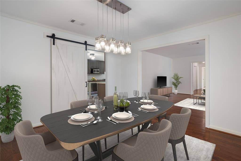 Dining room, virtually staged