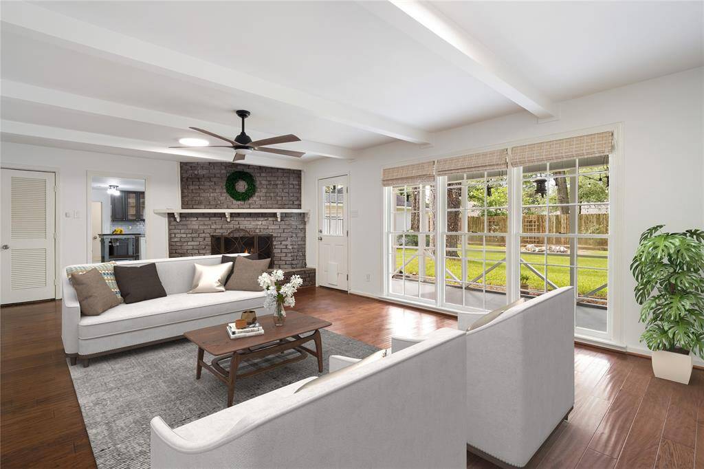 Family room, virtually staged