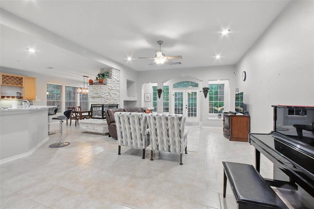 Ample kitchen open to the living area