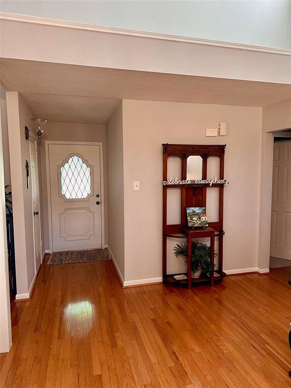 Attractive entry leads to the family room.