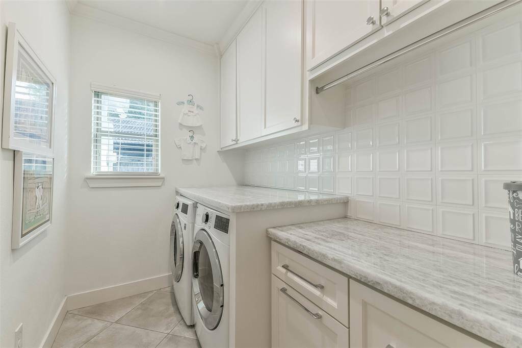 Laundry is near the kitchen.