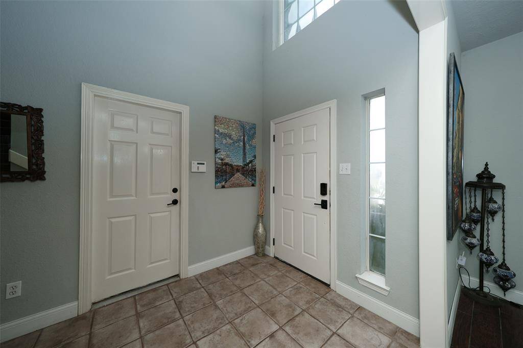 Front door and door to the garage