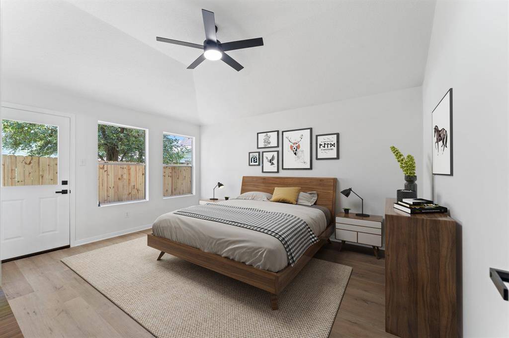 Virtually staged master bedroom