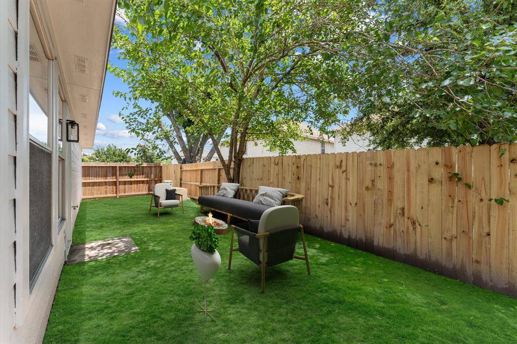 Virtually staged back patio
