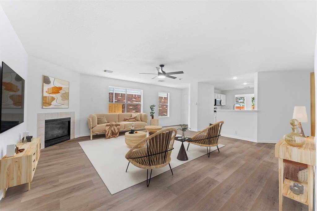 Virtually staged living room