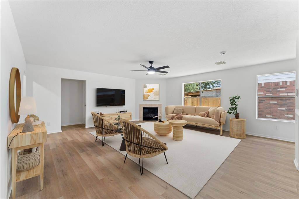 Virtually staged living room