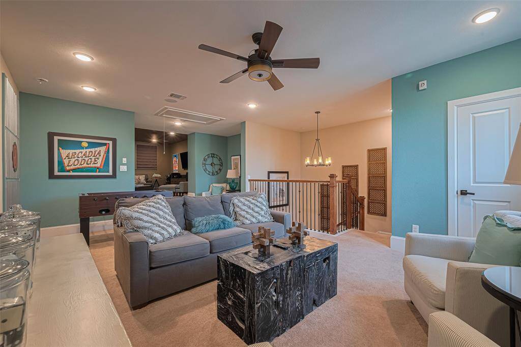 Upstairs is the amazing and fun game room and media room