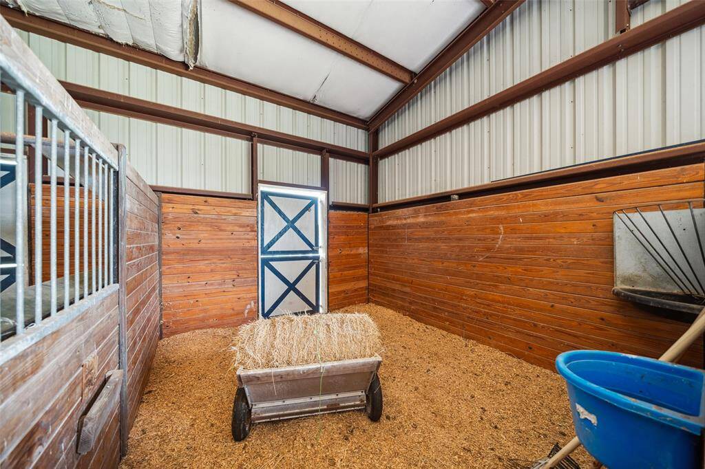Inside view of horse stall
