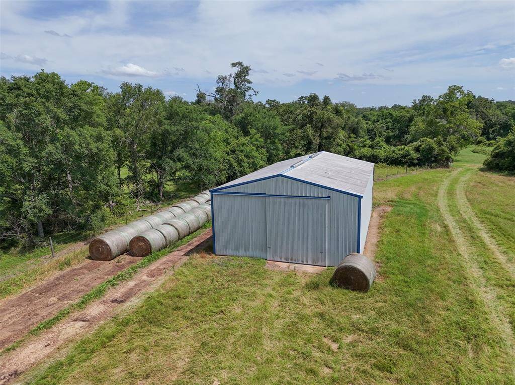 View of 30'x50' Hay Barn that is located in the improved hay pasture