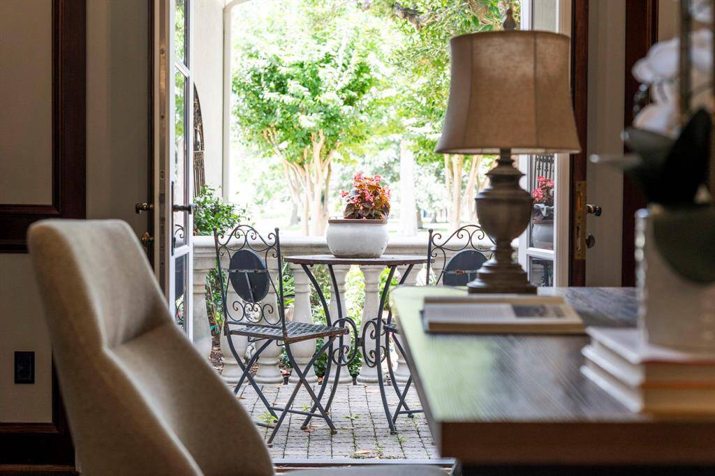 The home office also has double doors leading to the terrace.