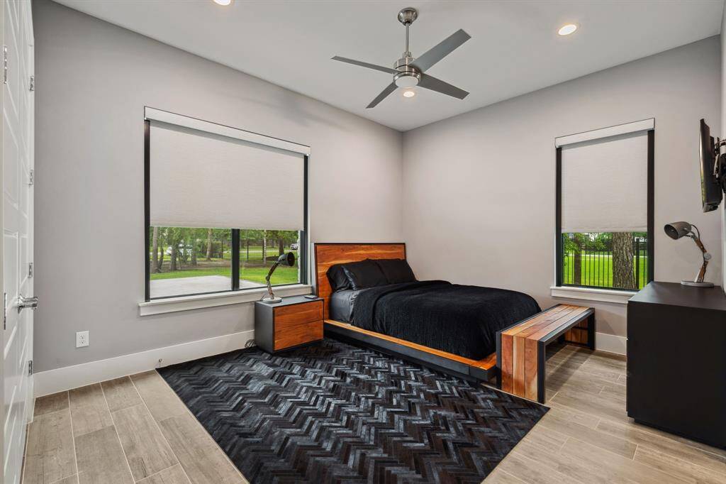 This home has to bedrooms downstairs including the primary room.