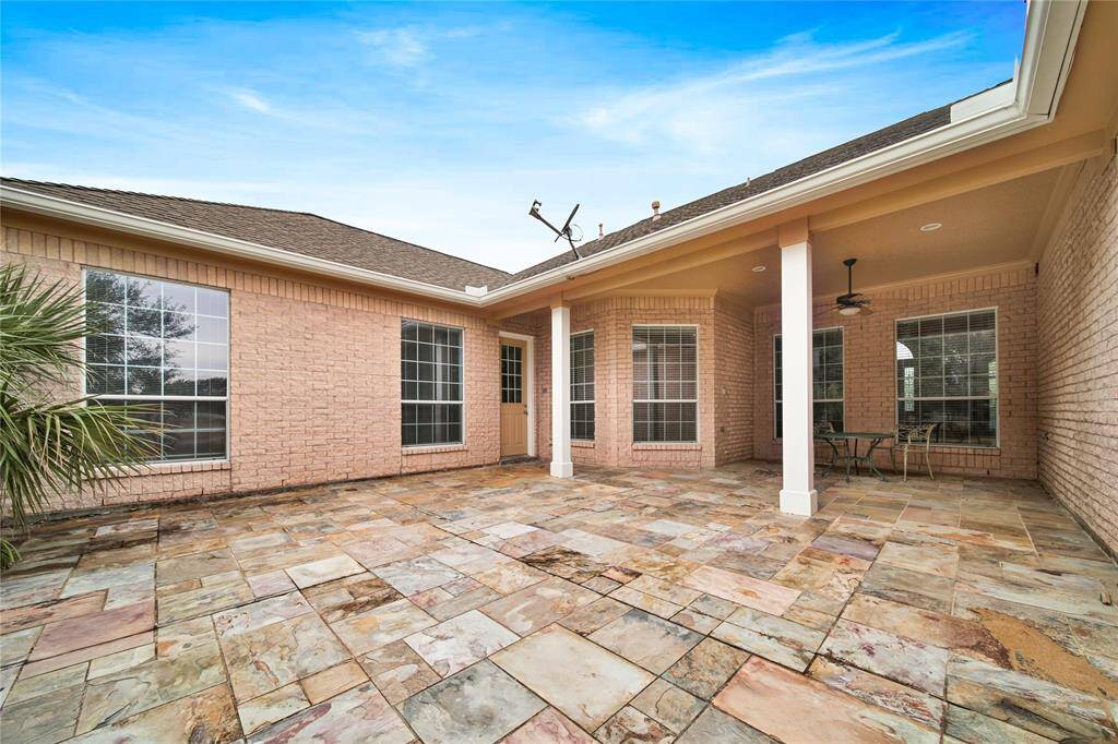 Entertaining patio off back of home