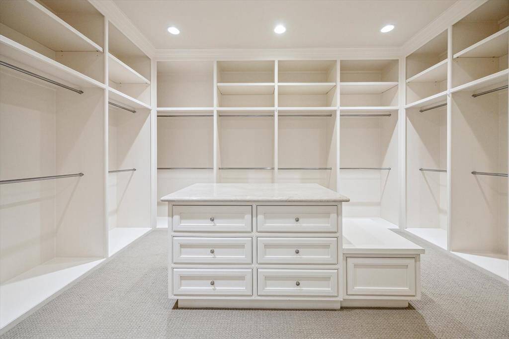 Throw a party in your closet! Tons of storage, and great lighting.