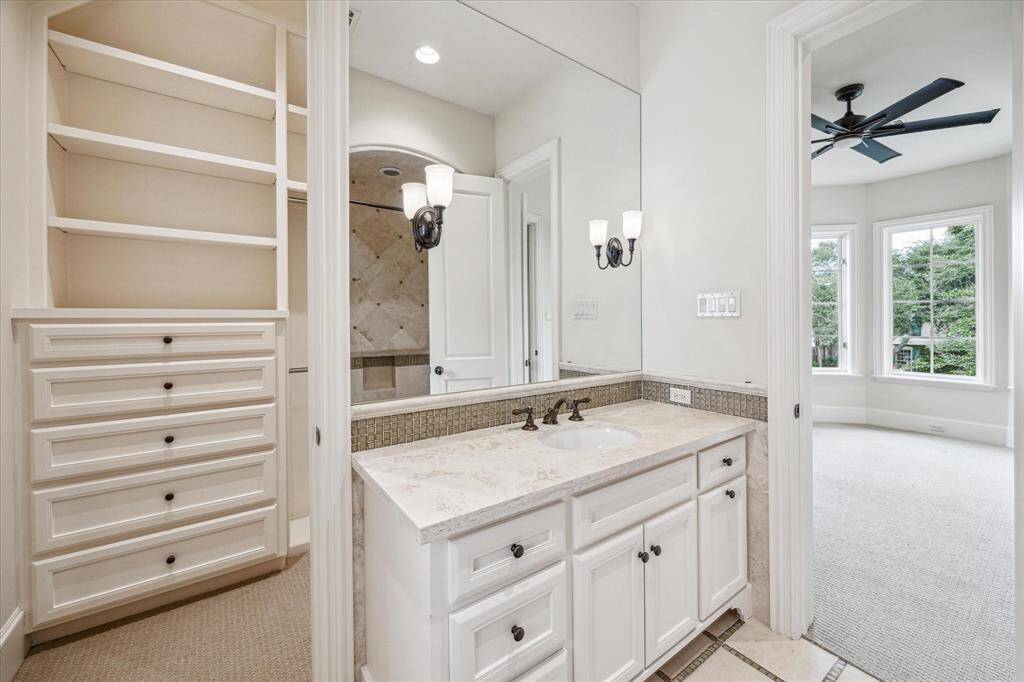 En suite bathrooms for each secondary bedroom  as well as large closets.